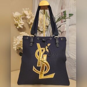 YSL GW0/VIP Tote In Navy Gold. New In Packaging.
